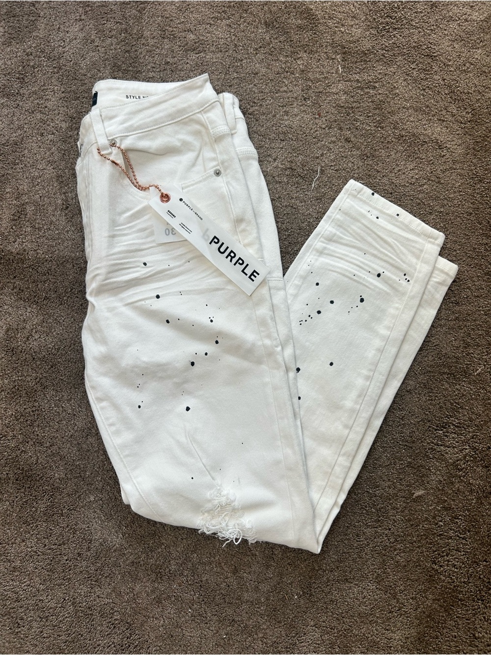 Purple Brand Blowout Denim White Paint Splatter